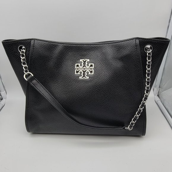 Tory Burch Handbags - Tory Burch Britton Small Slouchy Tote Black Leather